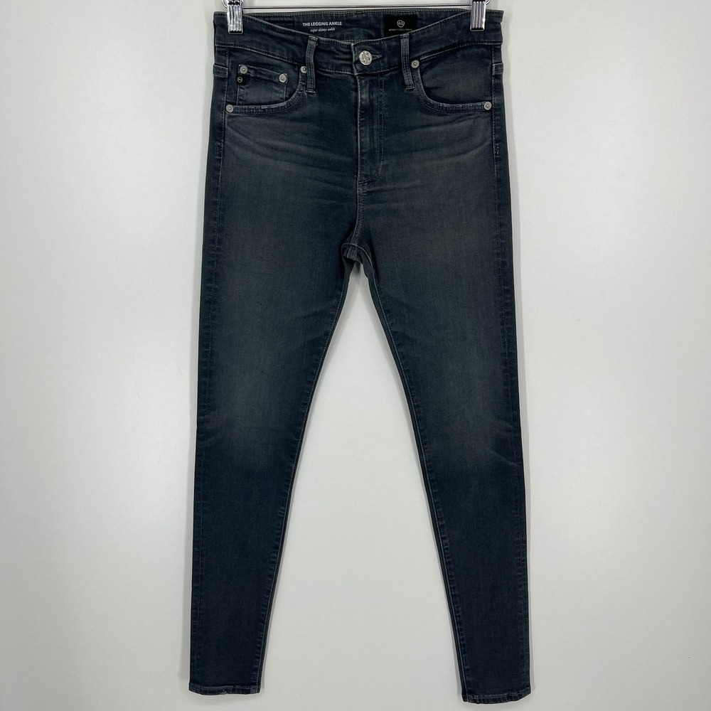 AG Adriano Goldschmied The Legging Ankle Super Skinny Grey Jeans Womens Size 27